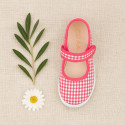 VICHY Cotton canvas girl mary jane shoes bamba style with hook and loop closure.