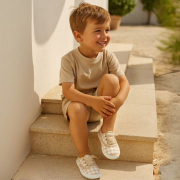 Cotton canvas Bamba shoes with sweet SQUARE design.