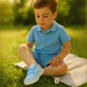 Cotton canvas Bamba shoes with sweet SQUARE design.