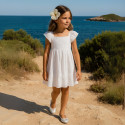 Laminated Soft suede leather girl ballet flats with adjustable ribbon.