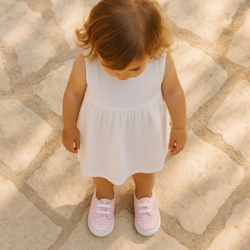 VICHY Cotton canvas Kids bamba type shoes.