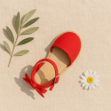 Cotton canvas little espadrille shoes with RIBBON design for girls.