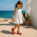 Cotton canvas little espadrille shoes with RIBBON design for girls.