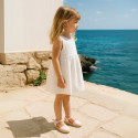 Cotton canvas little espadrille shoes with RIBBON design for girls.