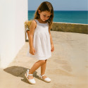 Cotton canvas little espadrille shoes with RIBBON design for girls.