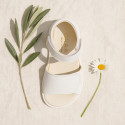 Micro canvas Okaa Flex kids Sandal shoes with double hook and loop strap closure.