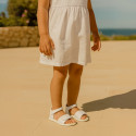 Micro canvas Okaa Flex kids Sandal shoes with double hook and loop strap closure.