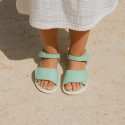Micro canvas Okaa Flex kids Sandal shoes with double hook and loop strap closure.