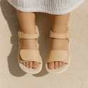 Micro canvas Okaa Flex kids Sandal shoes with double hook and loop strap closure.