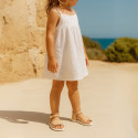Micro canvas Okaa Flex kids Sandal shoes with double hook and loop strap closure.