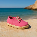 Kids Cotton canvas LACES UP shoes Espadrille style design.