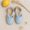 Cotton Canvas Girl espadrille shoes with ties closure.
