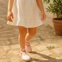 Cotton Canvas Girl espadrille shoes with ties closure.