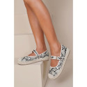 Women's espadrille-style Mary Jane with SNAKE print design