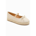 Women's ballet espadrille-style design with bow and elastic band