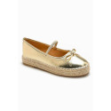 Women's ballet espadrille-style design with bow and elastic band