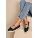 Women's ballet espadrille-style design with bow and elastic band
