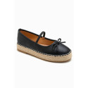Women's ballet espadrille-style design with bow and elastic band