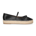 Women's ballet espadrille-style design with bow and elastic band