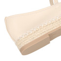 Women's ballet espadrille-style design with bow and elastic band