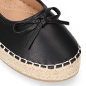 Women's ballet espadrille-style design with bow and elastic band