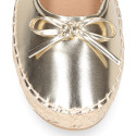 Women's ballet espadrille-style design with bow and elastic band