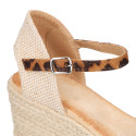Alpargata mujer tradicional con cuña y diseño con estampado leopardo