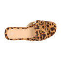 Women's clog-style sandal with leopard braided design