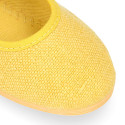 Mercedita niña con hebilla tipo japonesa en LINO AMARILLO.
