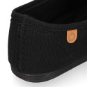 Girl's Mary Jane with Japanese-style buckle in COTTON canvas in BLACK color.