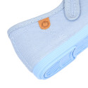 Girl's Mary Jane with Japanese-style buckle in COTTON canvas in SKY BLUE color.