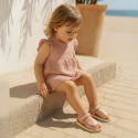 BABY GIRL Sandal shoes Menorquina style with double hook and loop strap closure.