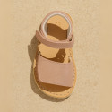 BABY GIRL Sandal shoes Menorquina style with double hook and loop strap closure.