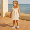 BABY GIRL Sandal shoes Menorquina style with double hook and loop strap closure.