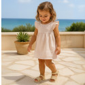 BABY GIRL Sandal shoes Menorquina style with double hook and loop strap closure.