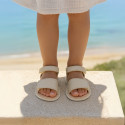 BABY GIRL Sandal shoes Menorquina style with double hook and loop strap closure.