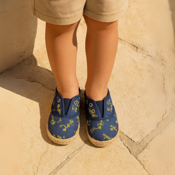 SKELETONS design cotton canvas Kids Sneaker style espadrille shoes.