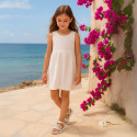 BRAIDED Laminated leather girl sandal shoes.