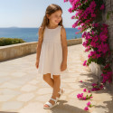 BRAIDED Laminated leather girl sandal shoes.
