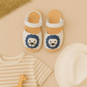 Little LYON soft leather Menorquina sandals with hook and loop strap.