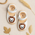 Little LYON soft leather Menorquina sandals with hook and loop strap.