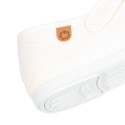 Girl's Mary Jane with Japanese-style buckle in COTTON canvas in WHITE color.