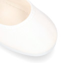 Girl's Mary Jane with Japanese-style buckle in COTTON canvas in WHITE color.
