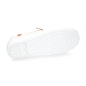 Girl's Mary Jane with Japanese-style buckle in COTTON canvas in WHITE color.
