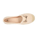 Alpargata mujer tipo mocasín con estribo en color dorado