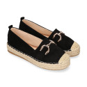 Women's espadrille loafer style with gold stirrup