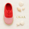 Kids Cotton canvas LACES UP shoes Espadrille style with STRIPES design.