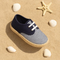 Kids Cotton canvas LACES UP shoes Espadrille style with STRIPES design.