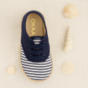 Kids Cotton canvas LACES UP shoes Espadrille style with STRIPES design.
