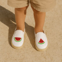 Alpargata niño con elásticos tipo Slip on en lona con SANDÍAS.